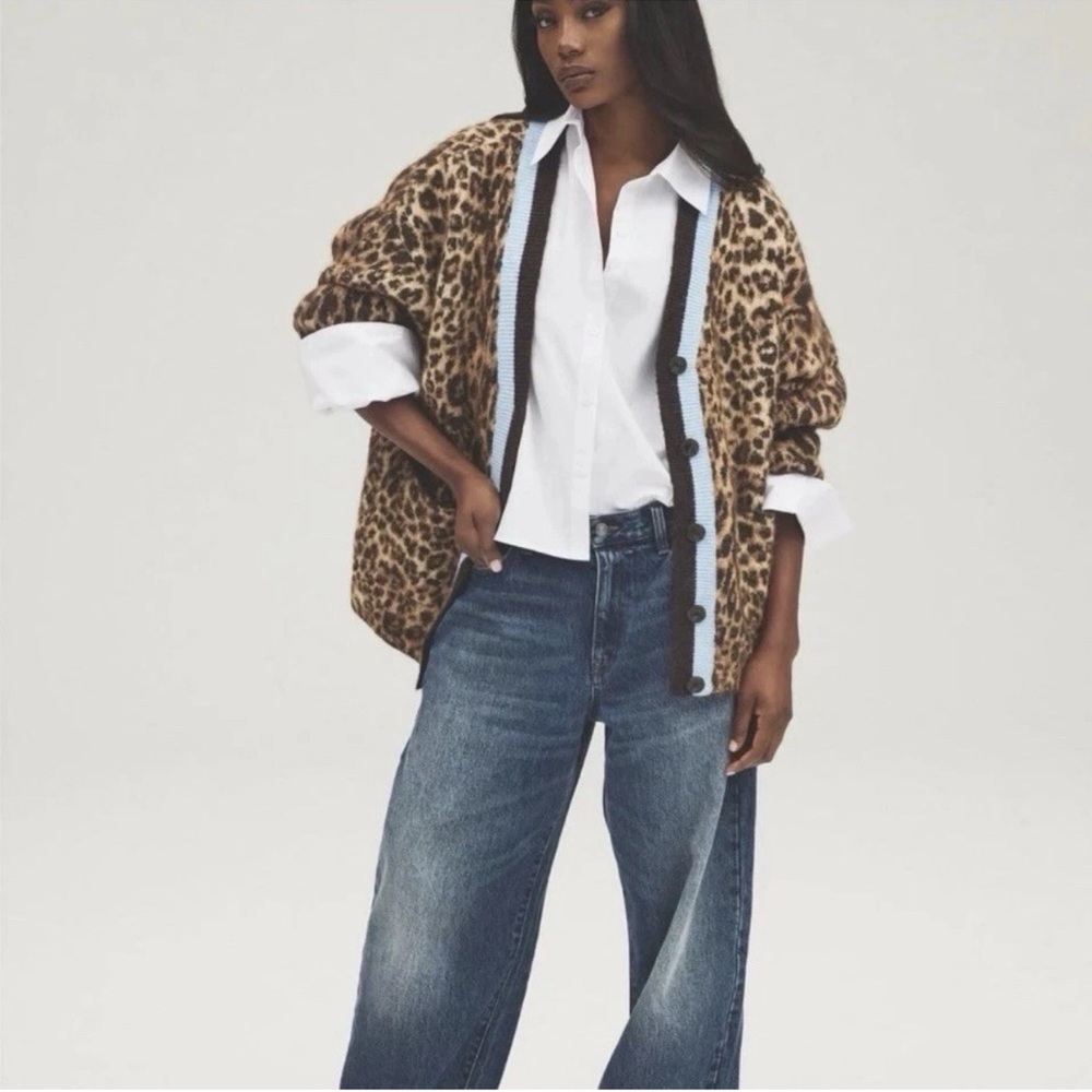 KBB by KAHLANA Women's Slouchy Leopard Print Cardigan Size LARGE!! NWT SOLD OUT